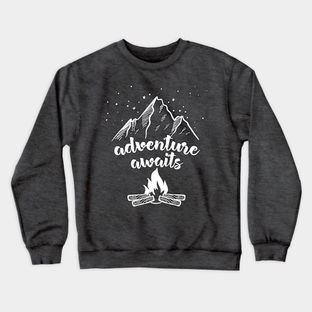 Adventure Awaits - Hiking/Outdoors Lover Design Crewneck Sweatshirt by DankFutura